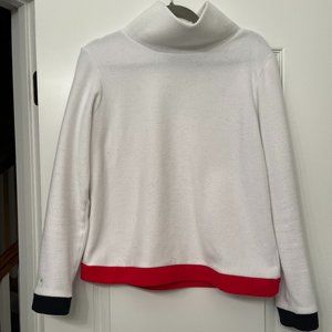 Dudley Stephens Americana Colorblock Park Slope Fleece Turtleneck  - White / M